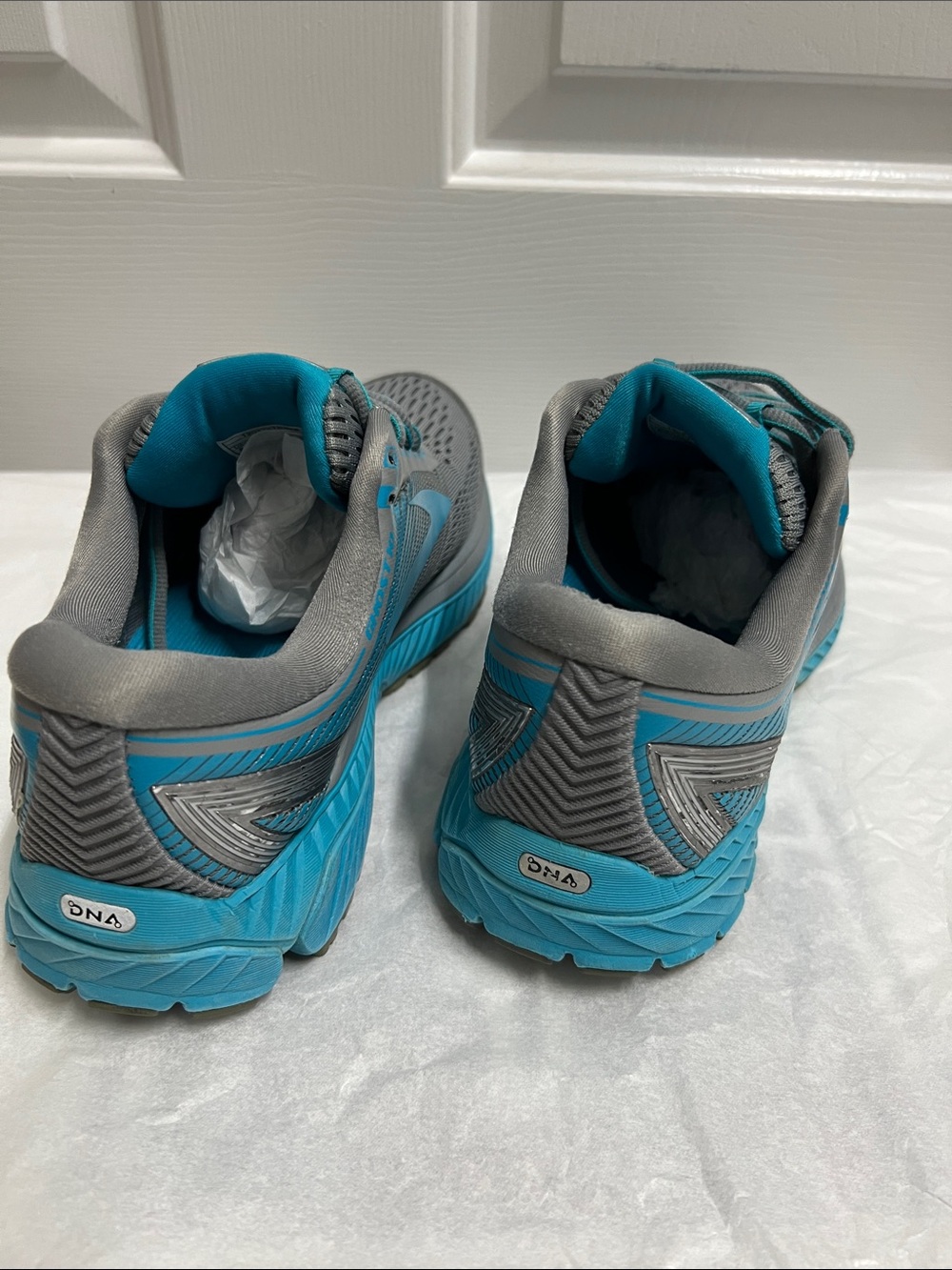 Brooks Ghost 10 Running Shoes Gray Teal Blue women’s size 8.5 - Picture 4 of 6